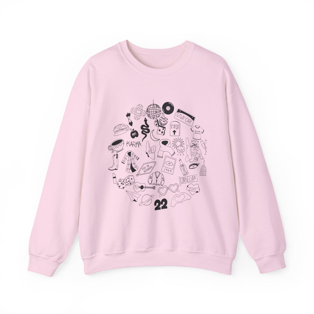 Swiftie Doodle Collage Crewneck Sweatshirt