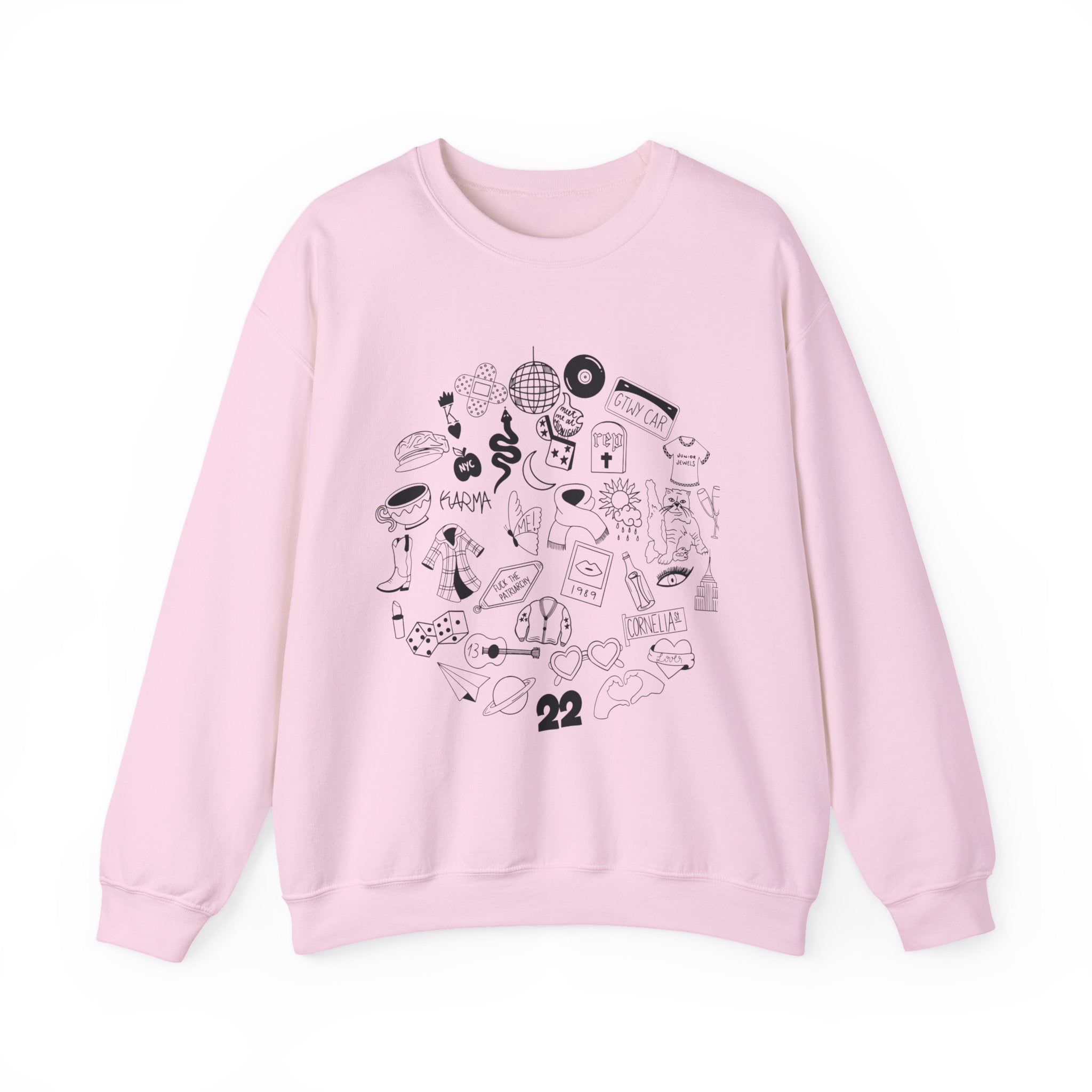 Swiftie Doodle Collage Crewneck Sweatshirt
