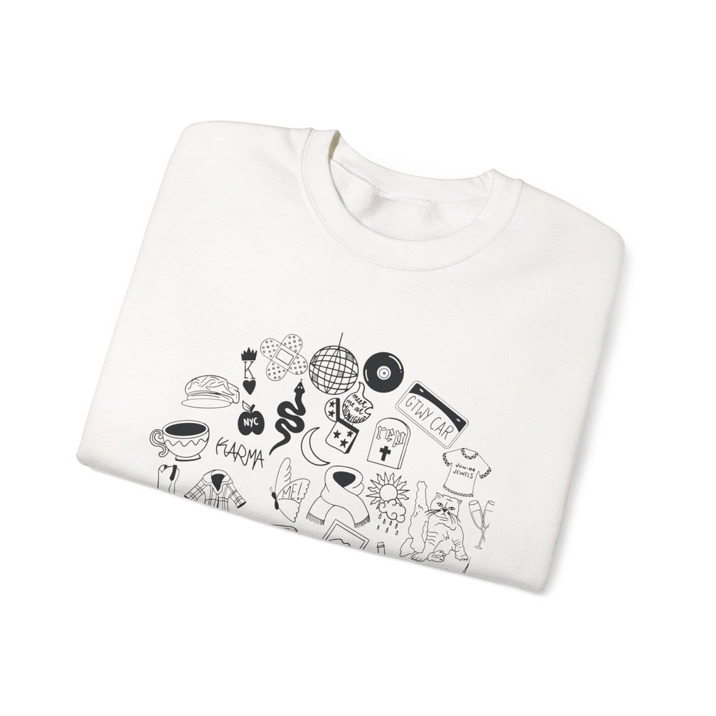 Swiftie Doodle Collage Crewneck Sweatshirt