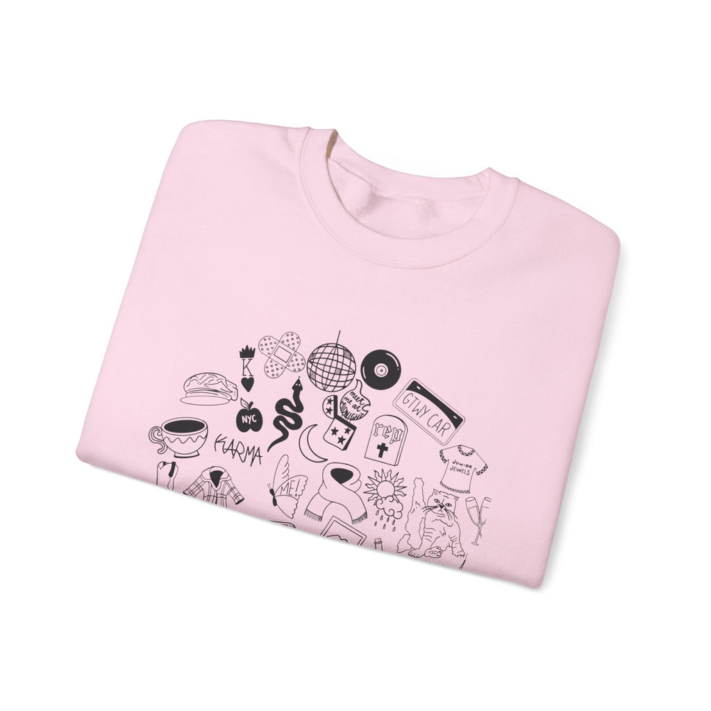 Swiftie Doodle Collage Crewneck Sweatshirt
