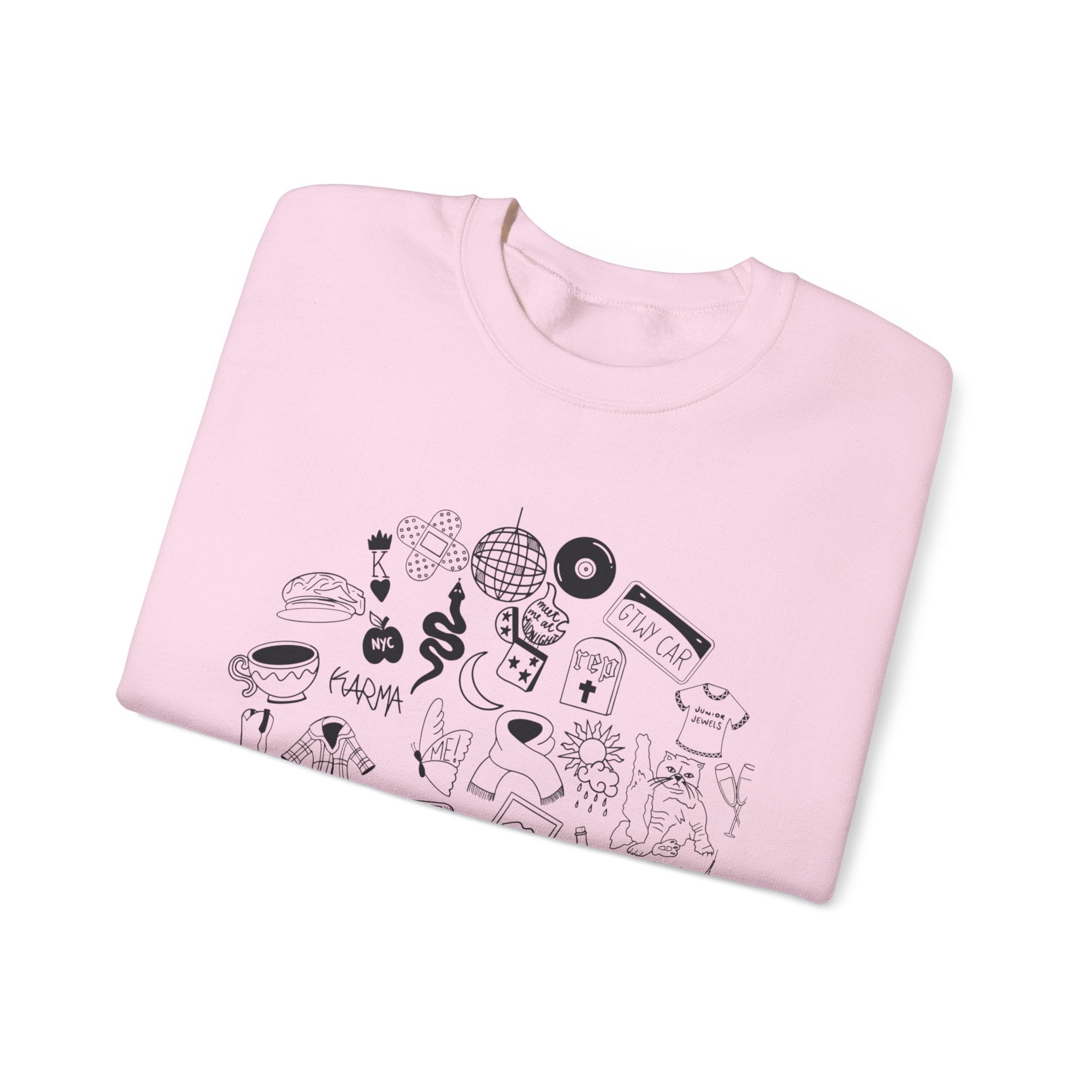 Swiftie Doodle Collage Crewneck Sweatshirt