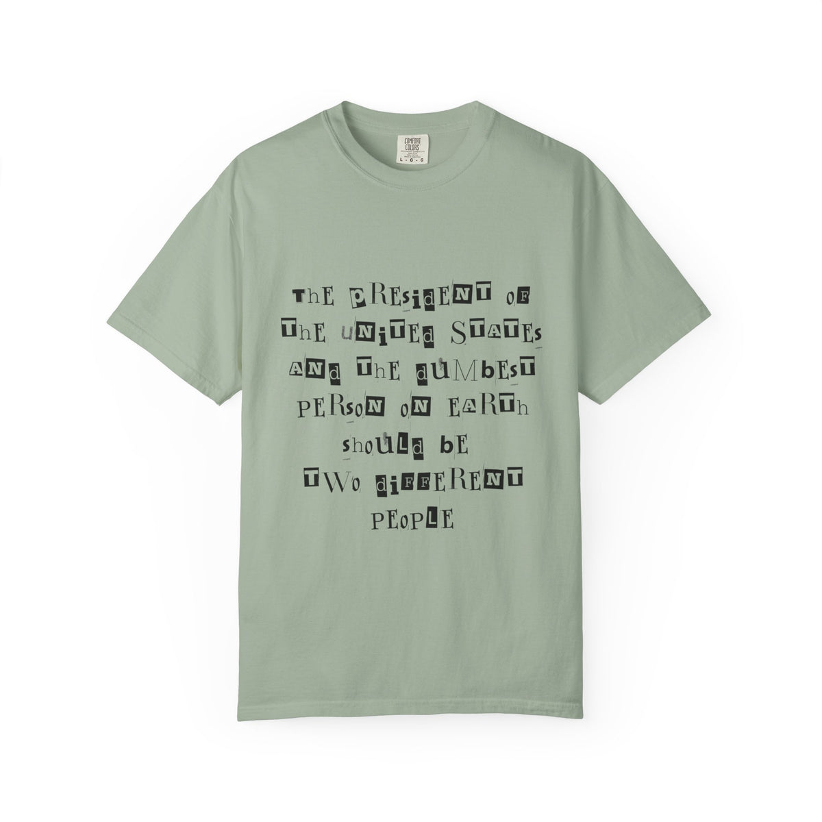 Garment-Dyed Graphic T-Shirt — “The President and the Dumbest Person on Earth Should Be Different”