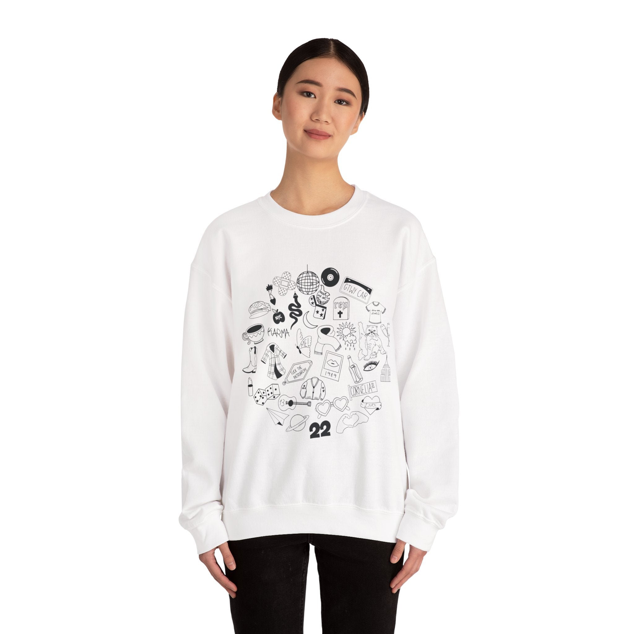 Swiftie Doodle Collage Crewneck Sweatshirt