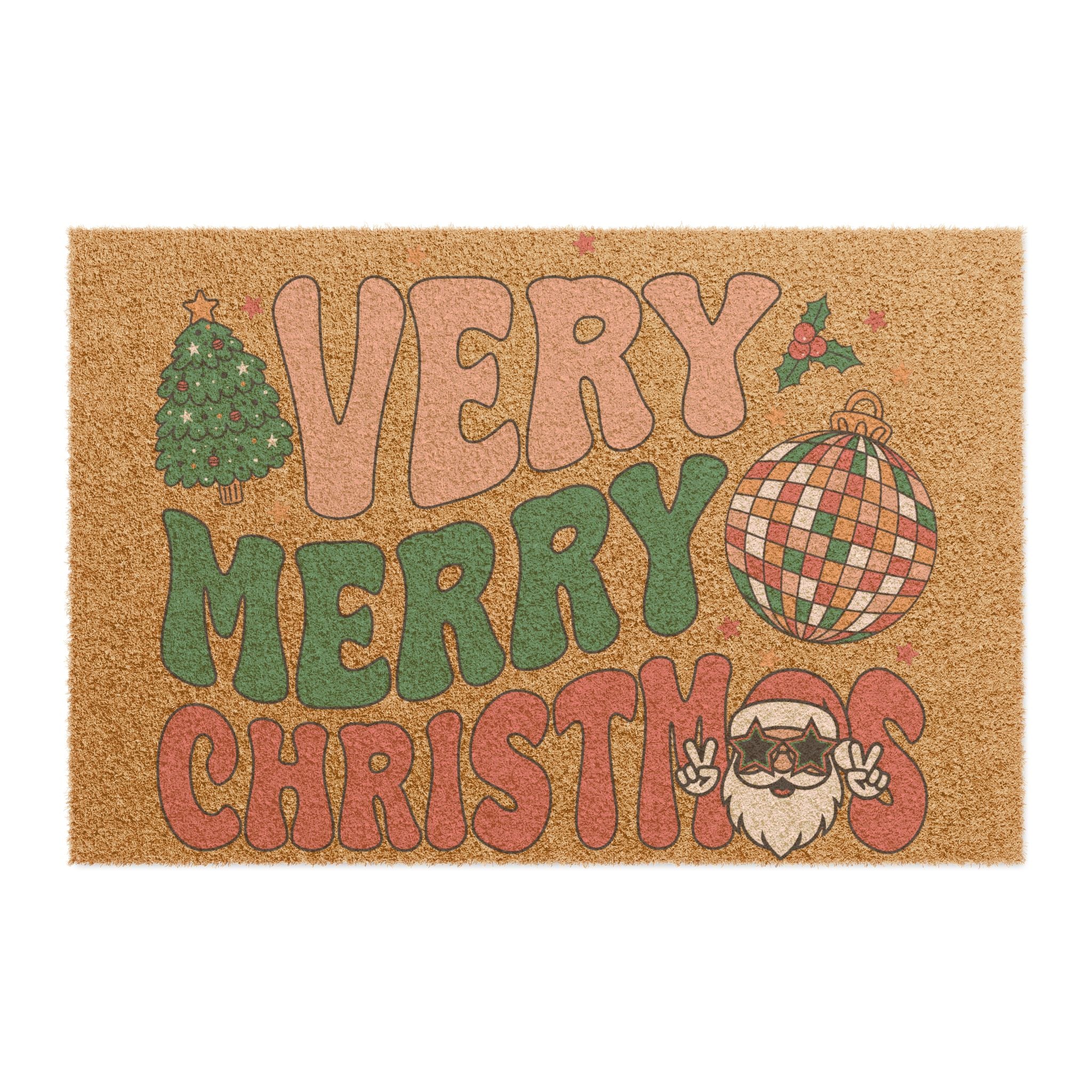 Disco Santa Doormat, Christmas Decor, Home Decor, Seasonal Decor