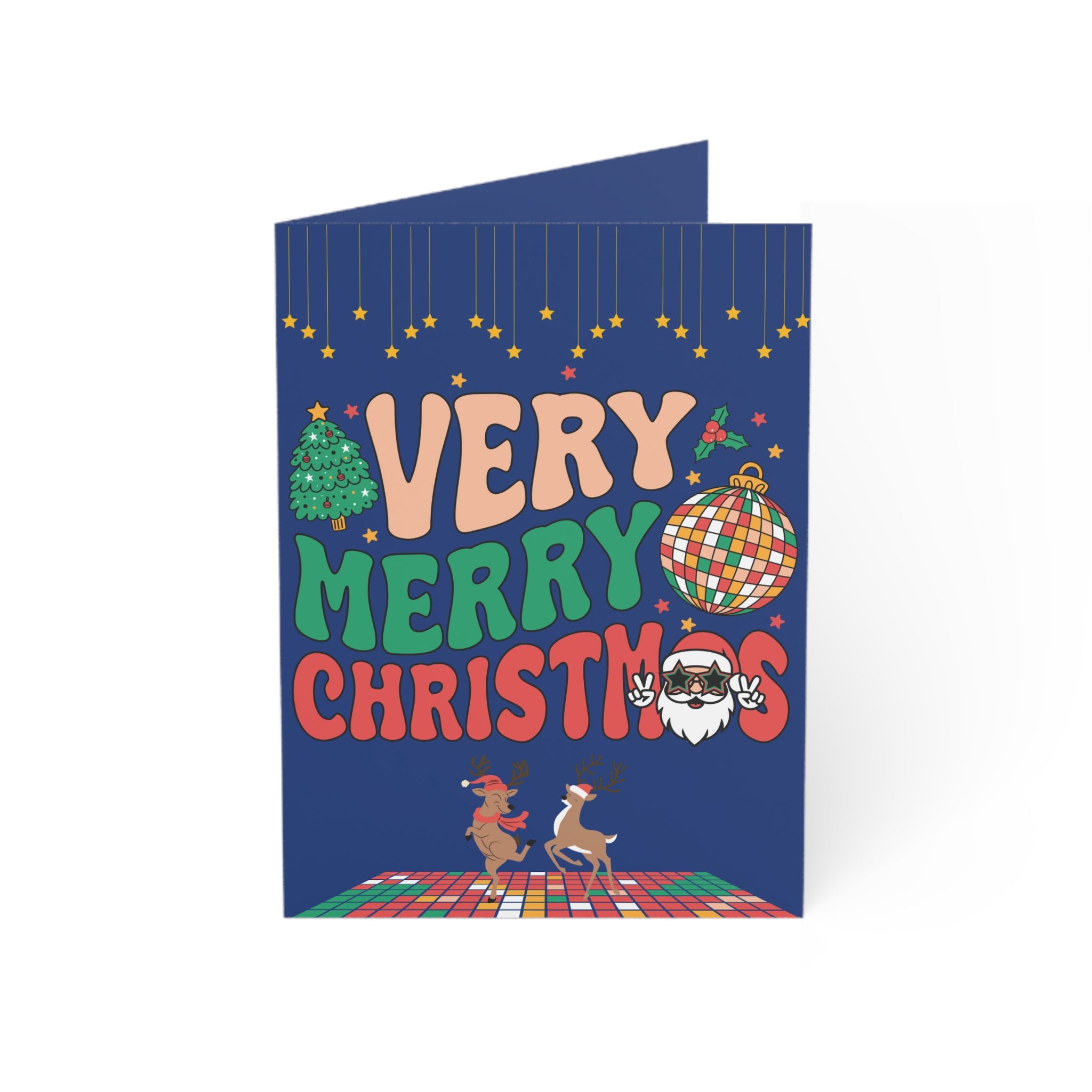 Disco Santa, Christmas Card, Modern Design Greeting Cards (1, 10, 30, and 50pcs)