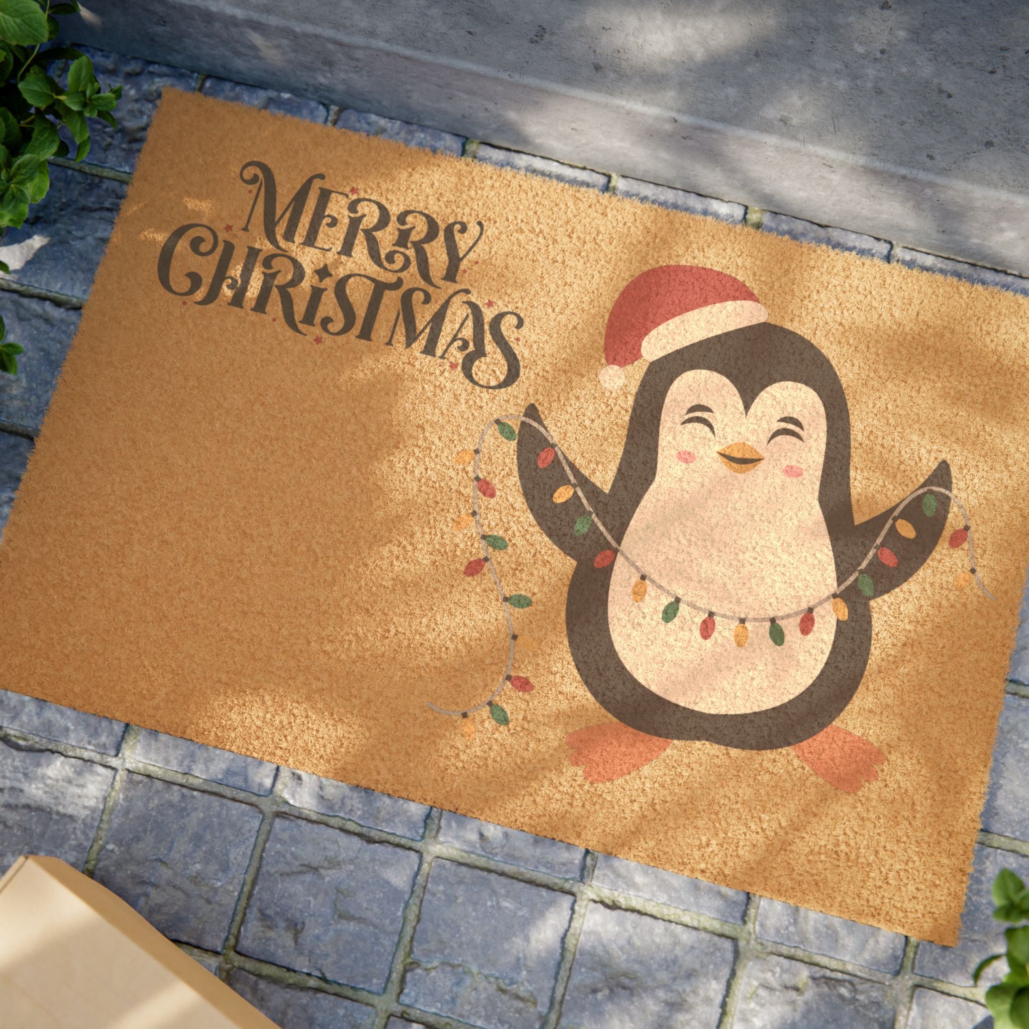 Cute Penguin Doormat, Christmas Doormat, Home Decor, Seasonal Decor, Holiday Decor