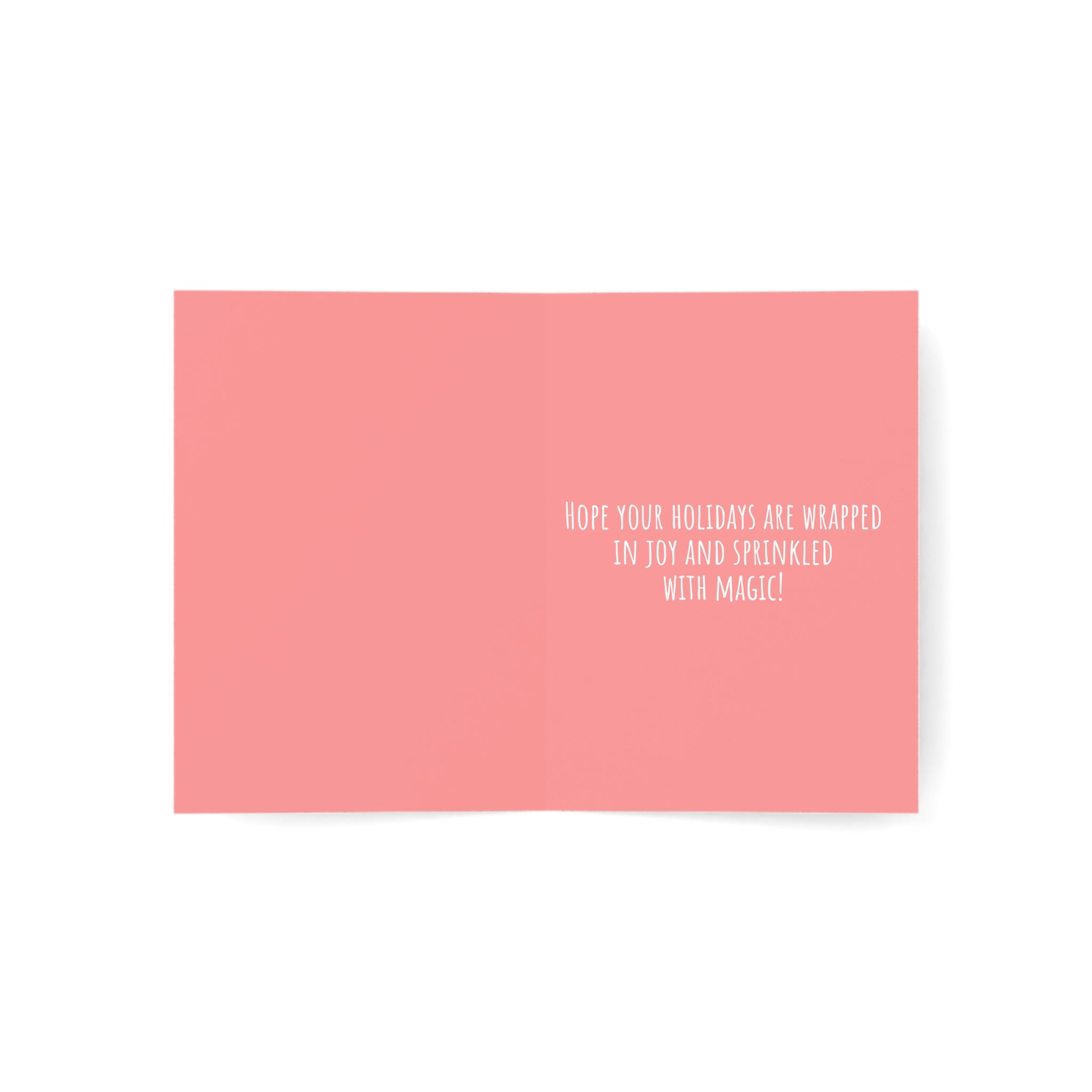 Fun Pink Christmas Card, Christmas Kids, Modern Design Greeting Cards (1, 10, 30, and 50pcs)