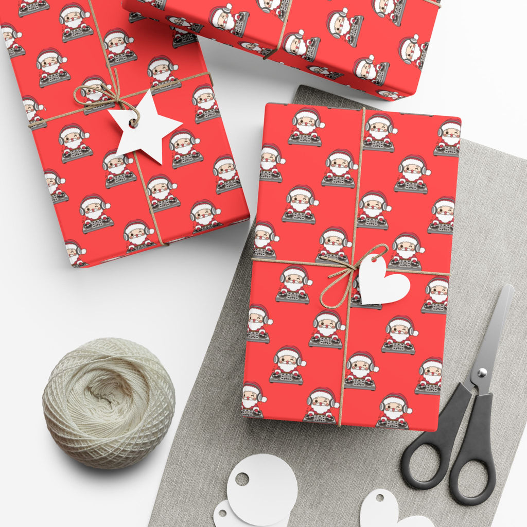 Santa Pattern Gift Wrap Paper – Festive Red Christmas Wrapping Sheets