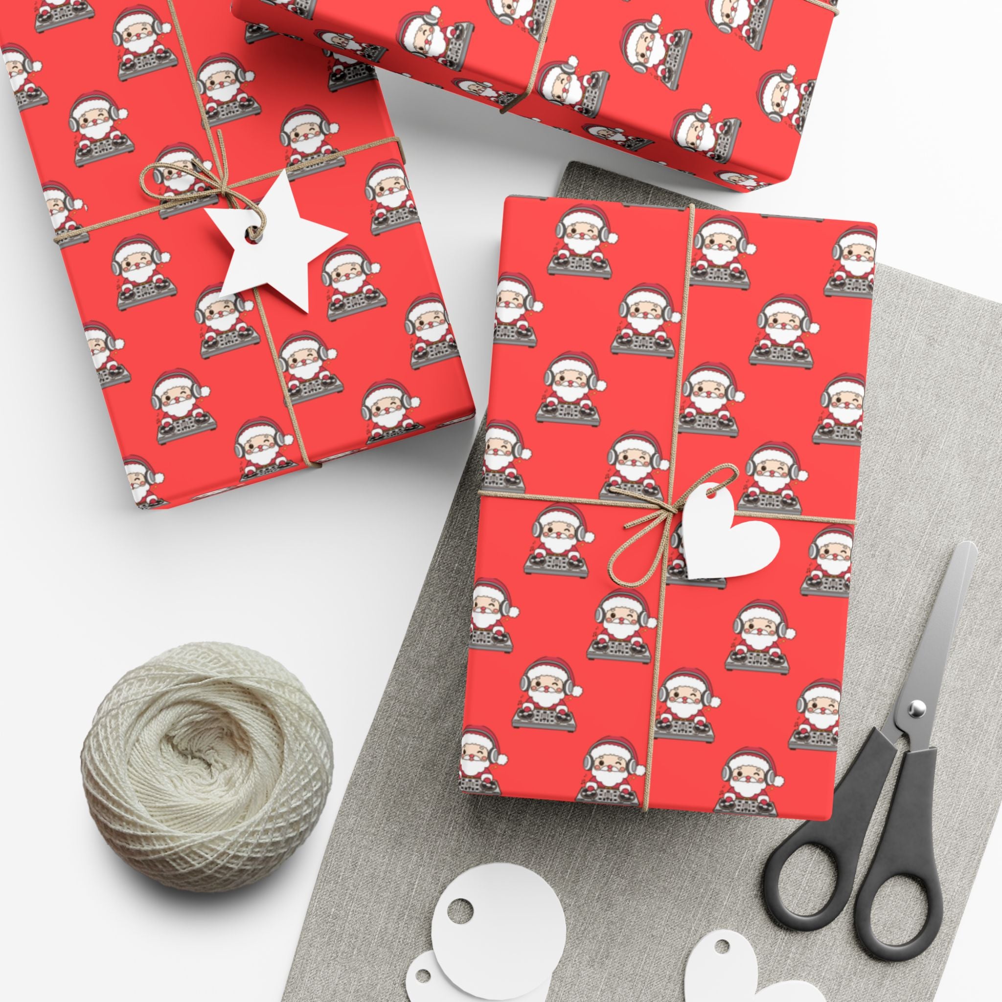 Santa Pattern Gift Wrap Paper – Festive Red Christmas Wrapping Sheets