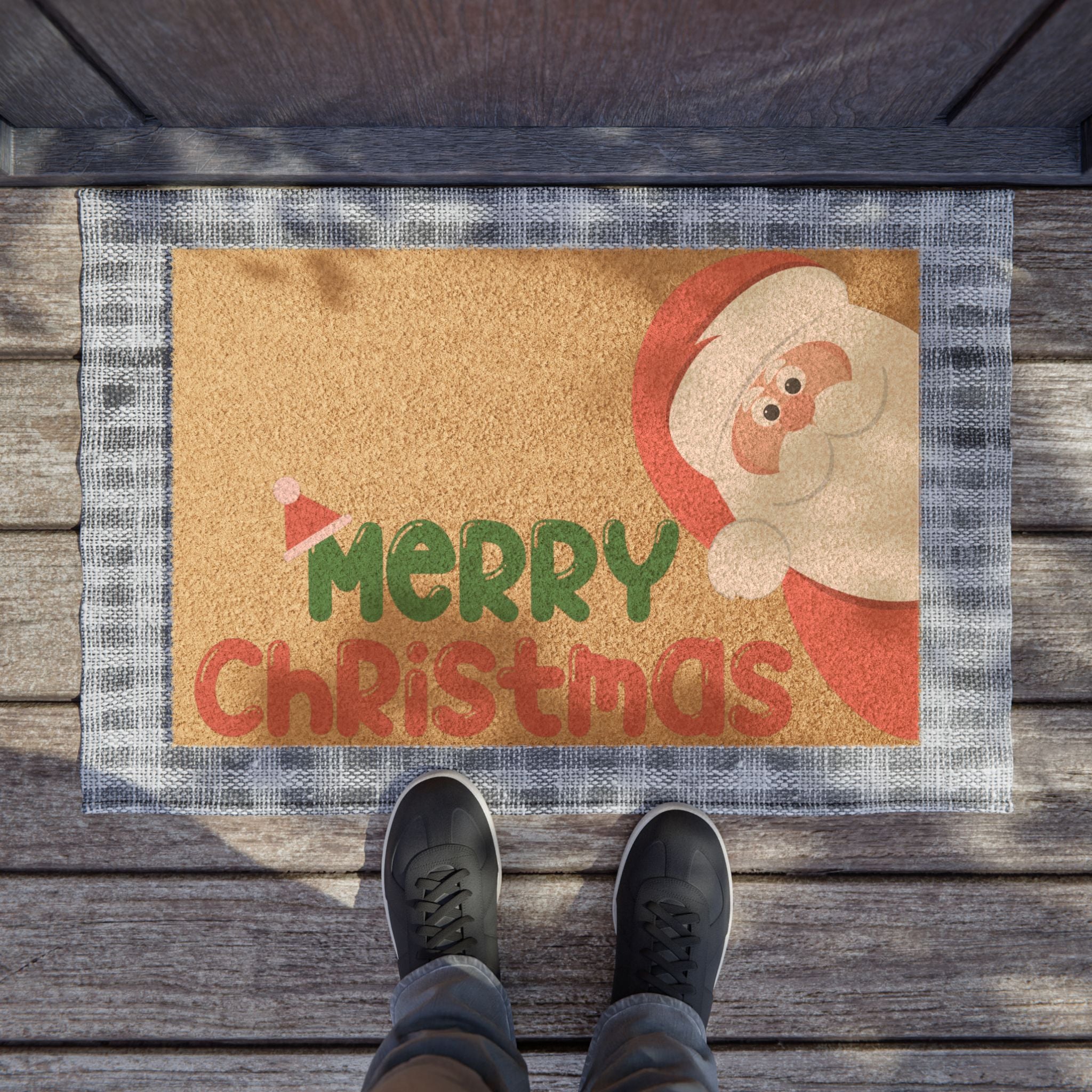 Christmas Doormat with Santa, Holiday Entryway Rug, Merry Christmas Welcome Mat, Festive Door Decor for Winter Celebrations, Seasonal [...]
