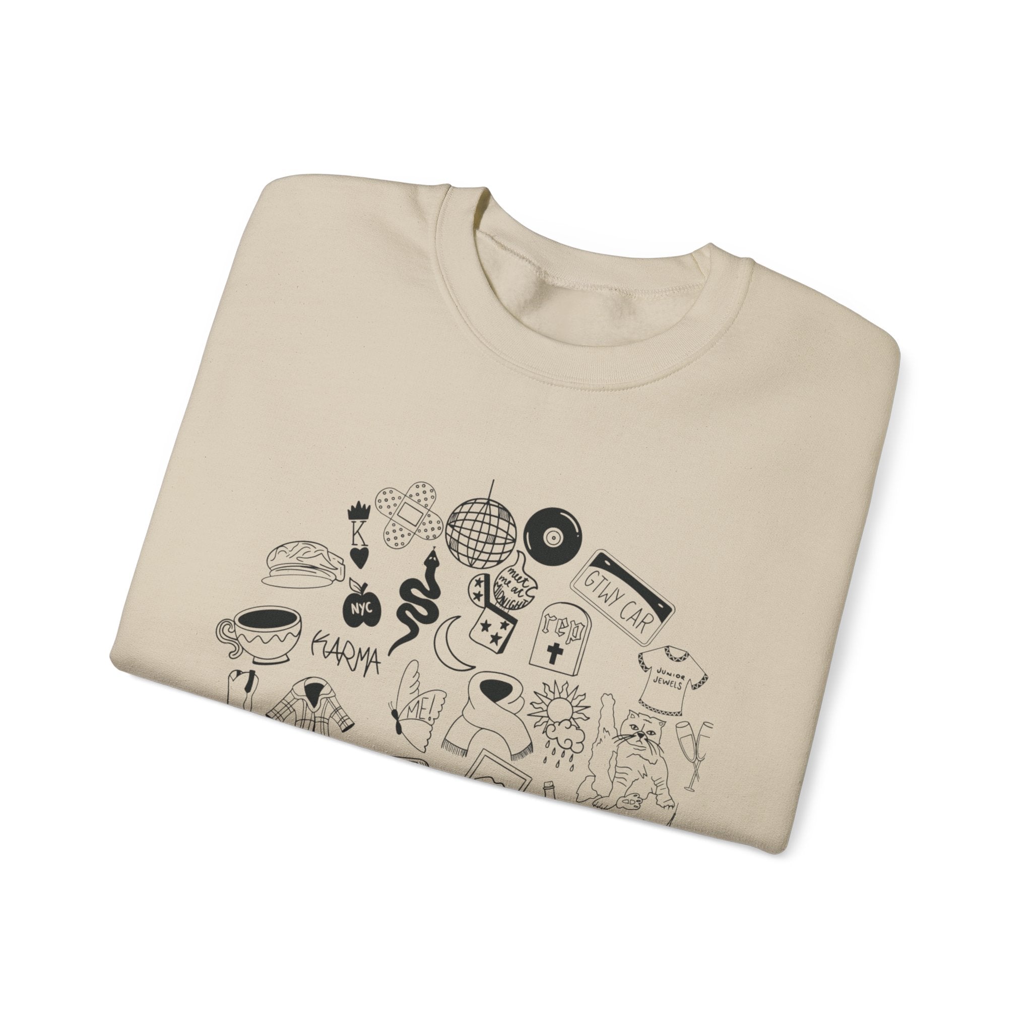 Swiftie Doodle Collage Crewneck Sweatshirt