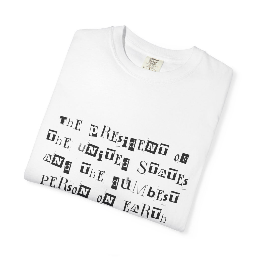 Garment-Dyed Graphic T-Shirt — “The President and the Dumbest Person on Earth Should Be Different”