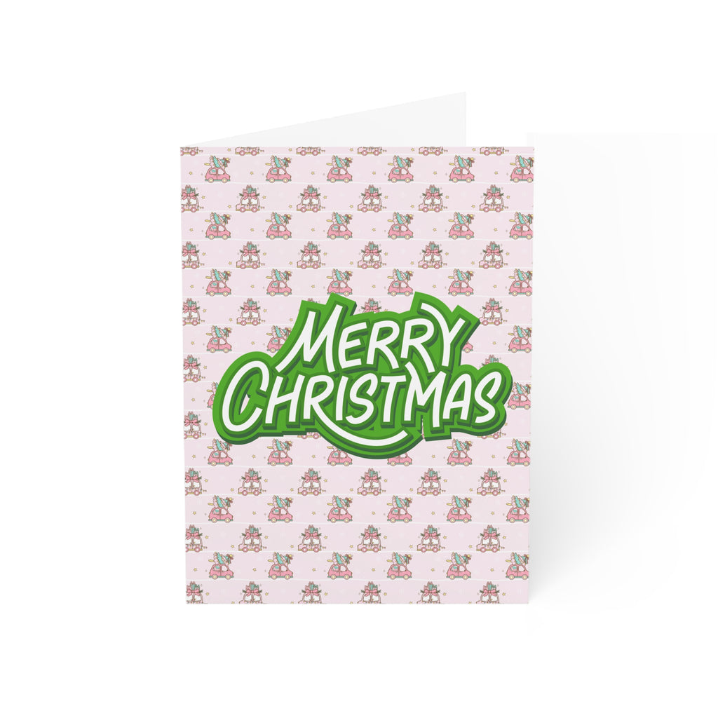 Merry Christmas, Pink Christmas, Modern Design Greeting Cards (1, 10, 30, and 50pcs)