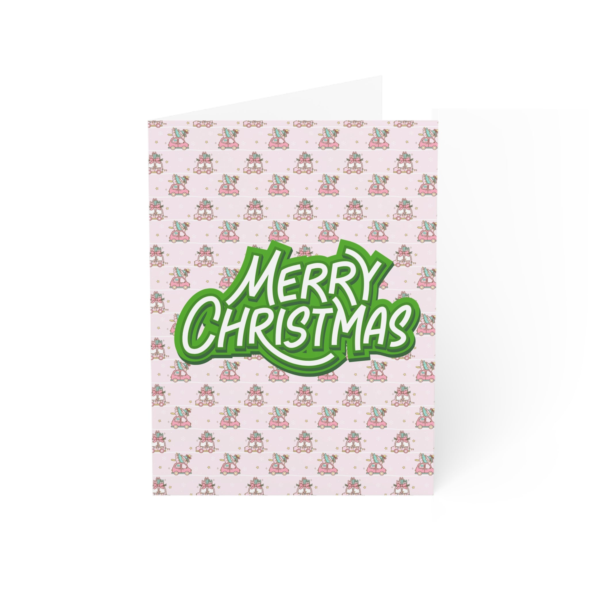 Merry Christmas, Pink Christmas, Modern Design Greeting Cards (1, 10, 30, and 50pcs)