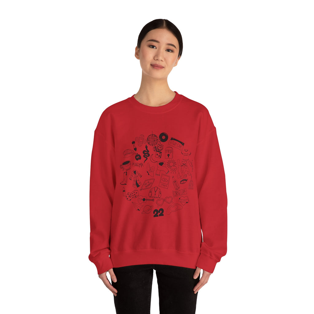 Swiftie Doodle Collage Crewneck Sweatshirt