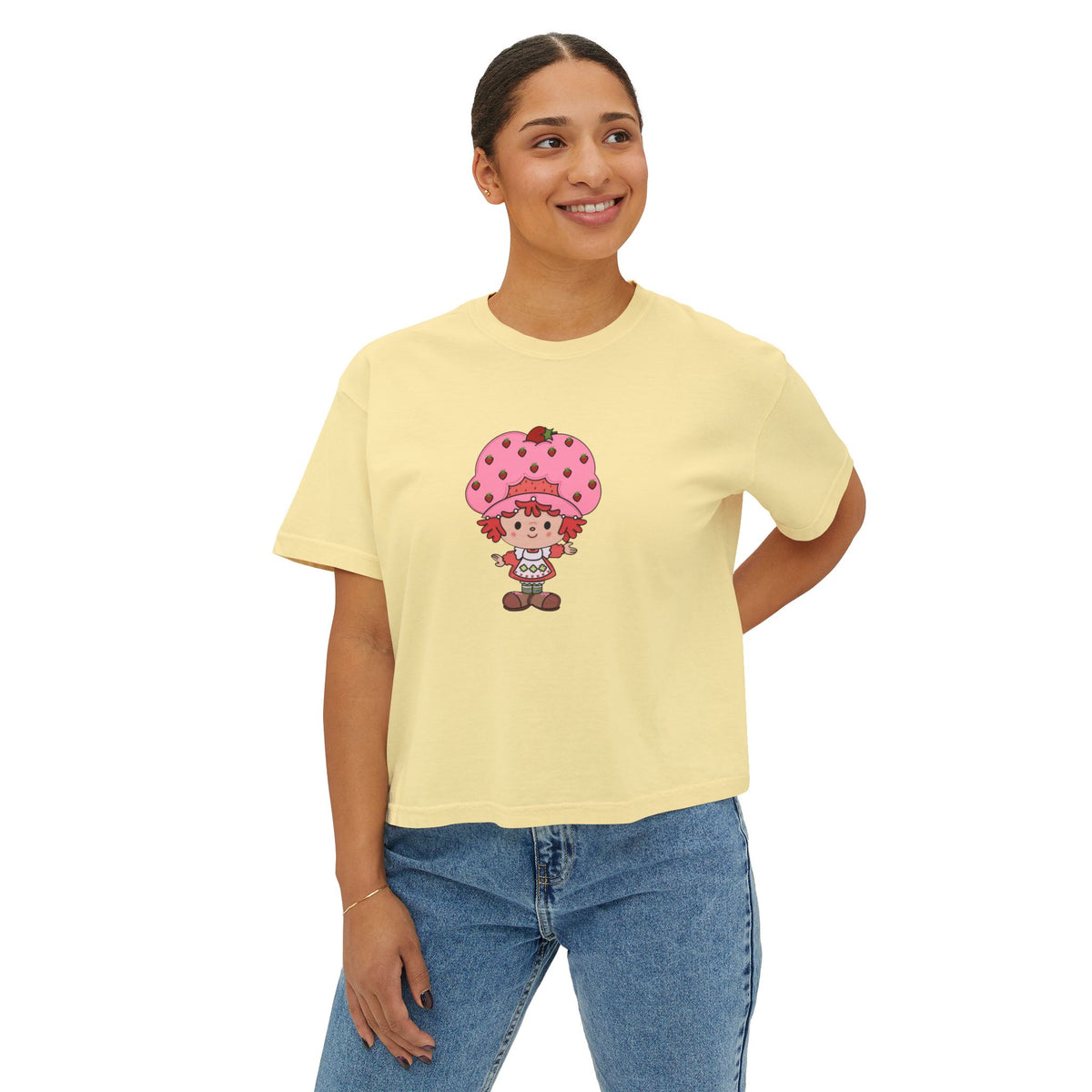 Strawberry Shortcake Cute Graphic Boxy Tee