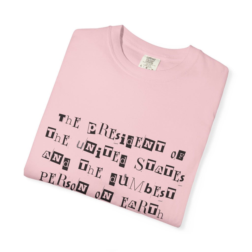 Garment-Dyed Graphic T-Shirt — “The President and the Dumbest Person on Earth Should Be Different”