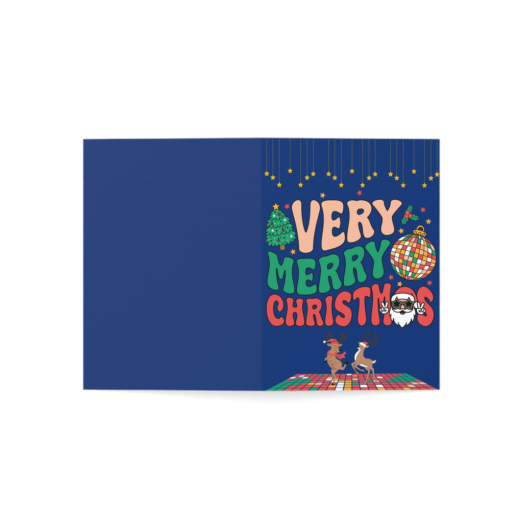 Disco Santa, Christmas Card, Modern Design Greeting Cards (1, 10, 30, and 50pcs)