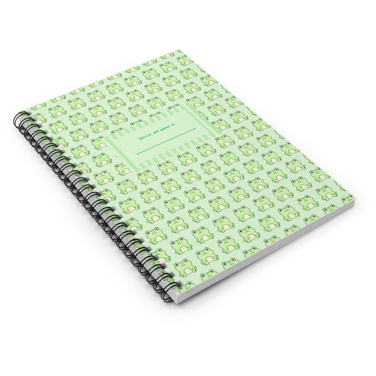 Cute Green Frog Spiral Notebook — Ruled Journal for Kids & Students