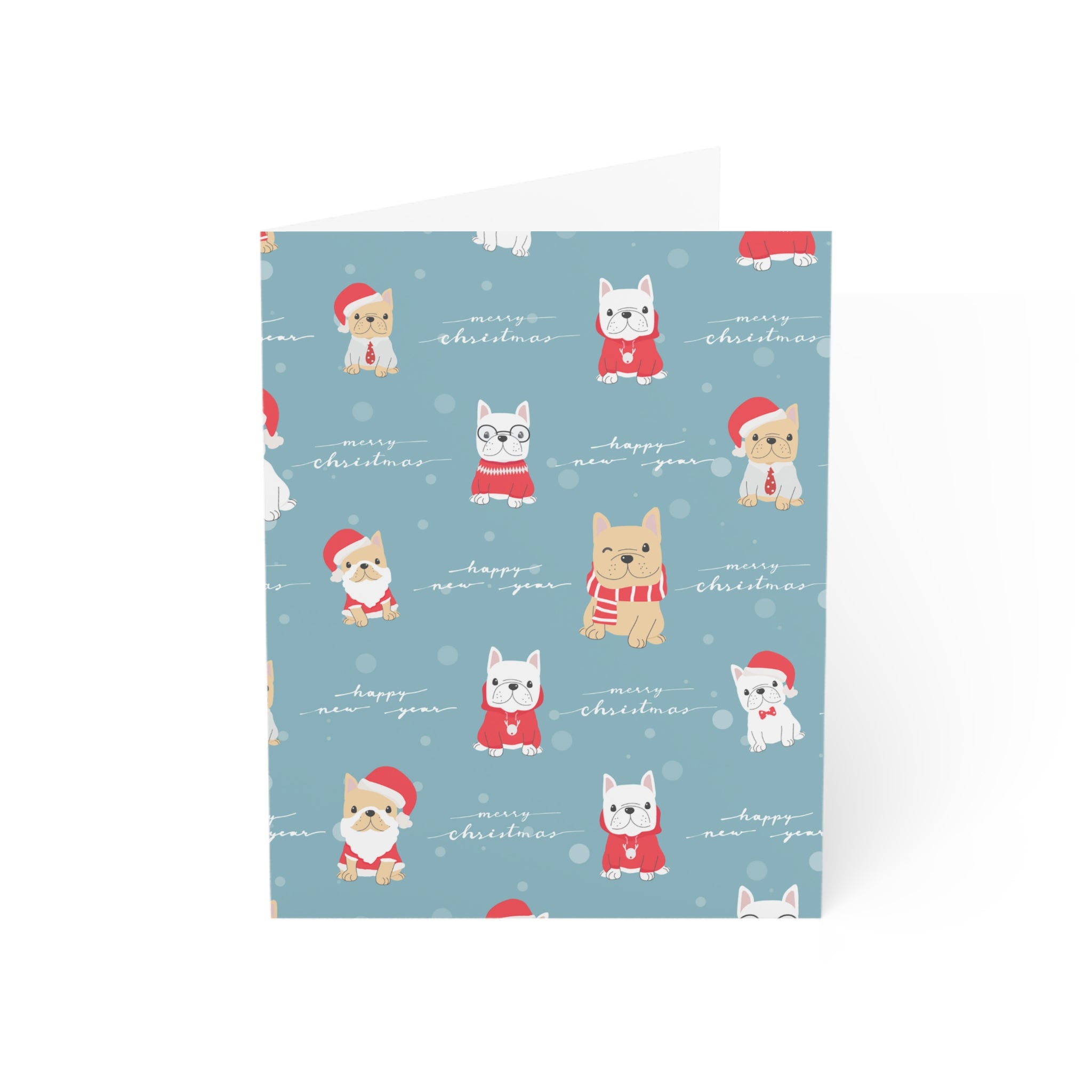 Festive Frenchie Greeting Cards - 10/30/50 pcs for Holiday Cheer