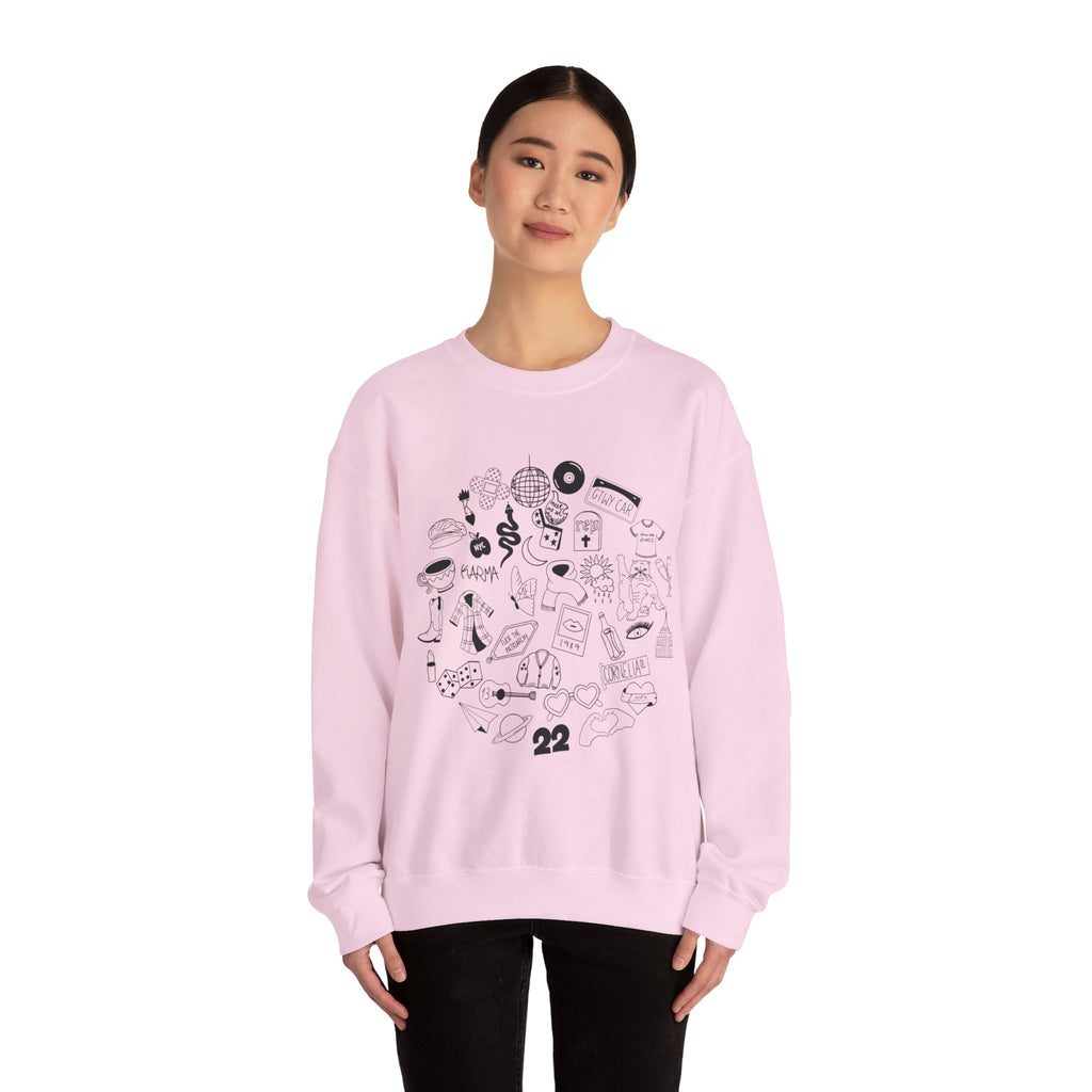 Swiftie Doodle Collage Crewneck Sweatshirt