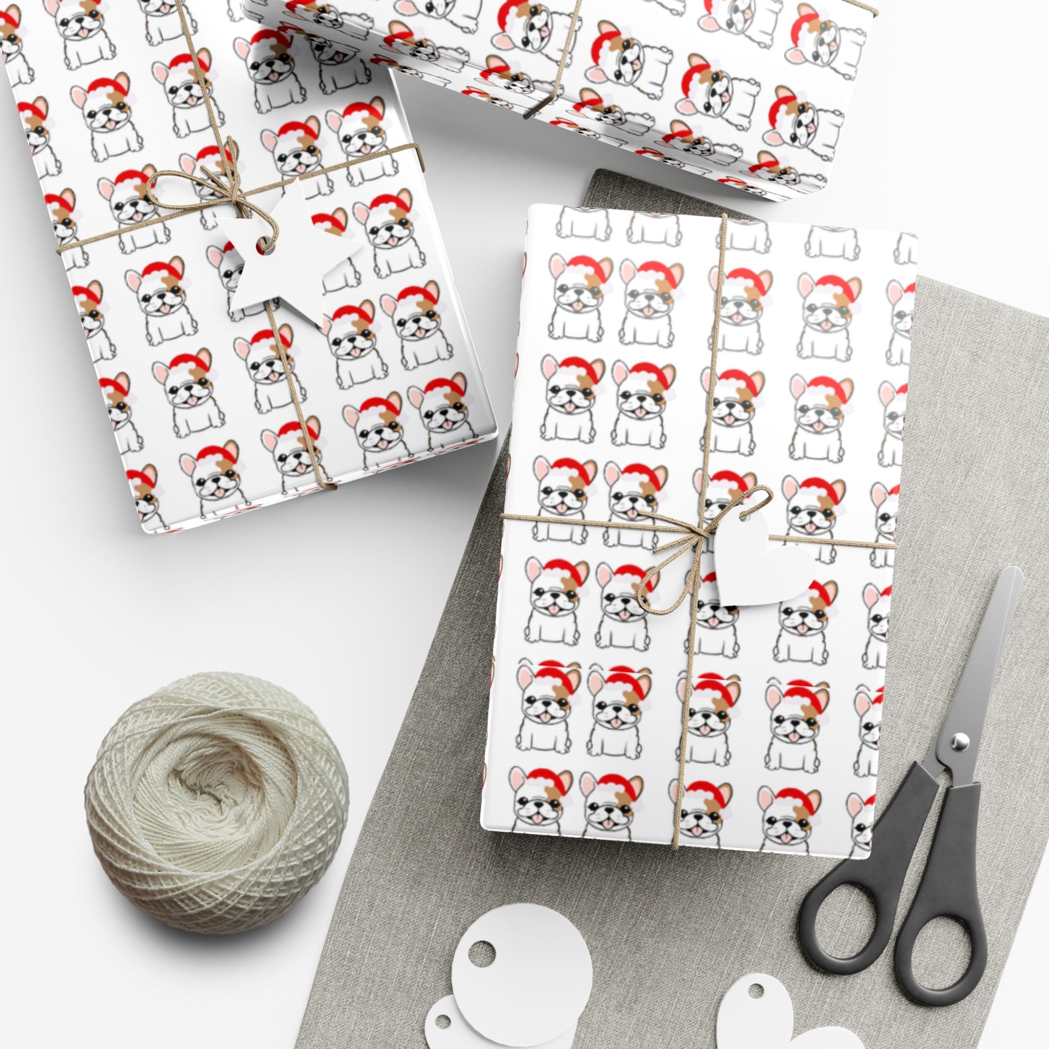 Festive Pet Frenchie -Themed Gift Wrap Papers - Perfect for Holidays & Celebrations