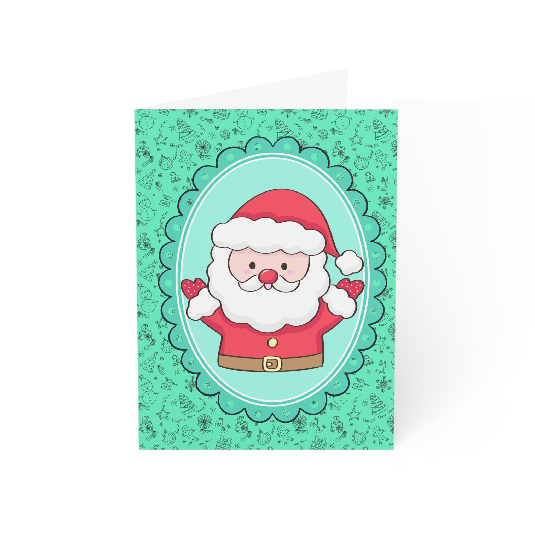Festive Santa Greeting Cards - Holiday Cards Set (1, 10, 30, 50pcs)