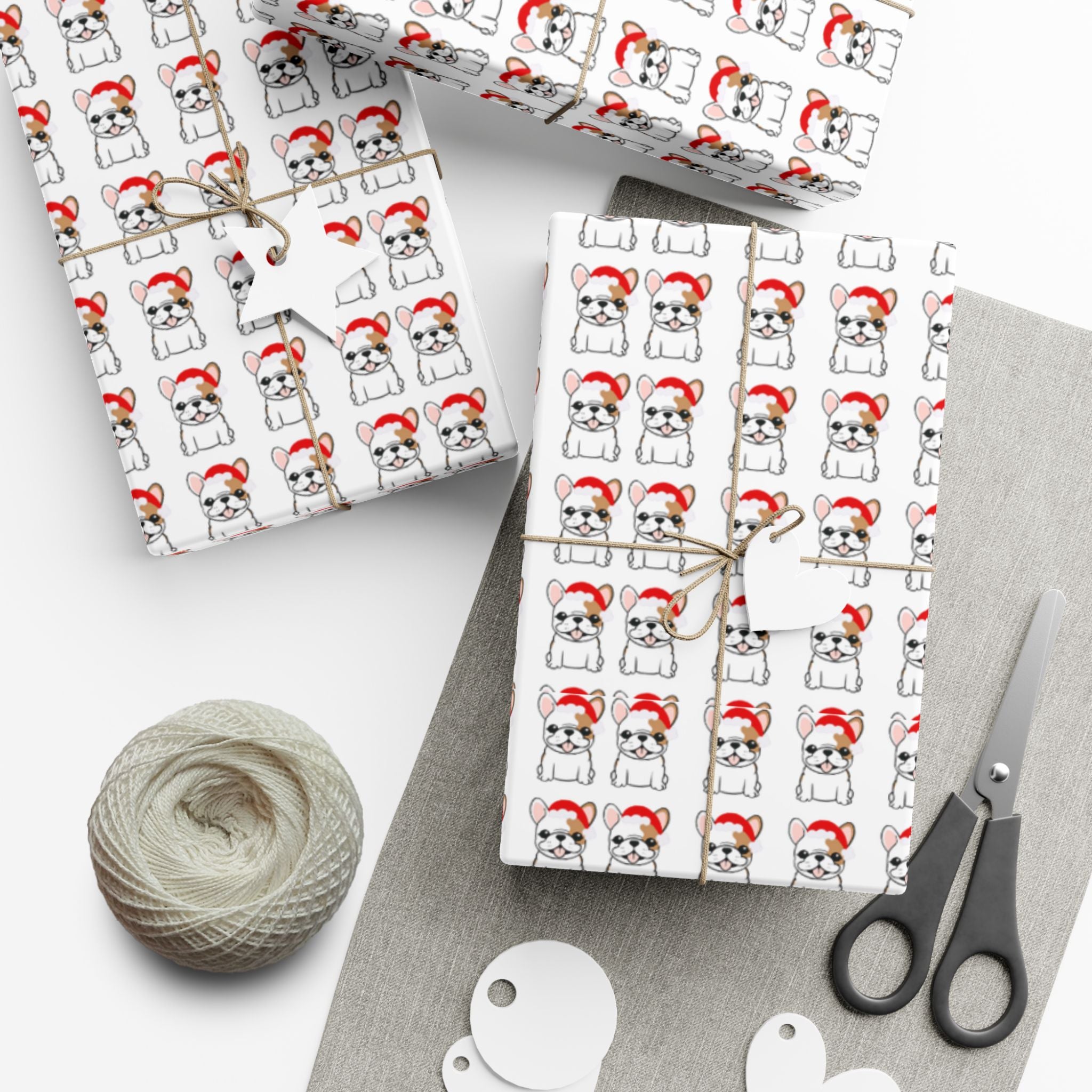 Festive Pet Frenchie -Themed Gift Wrap Papers - Perfect for Holidays & Celebrations