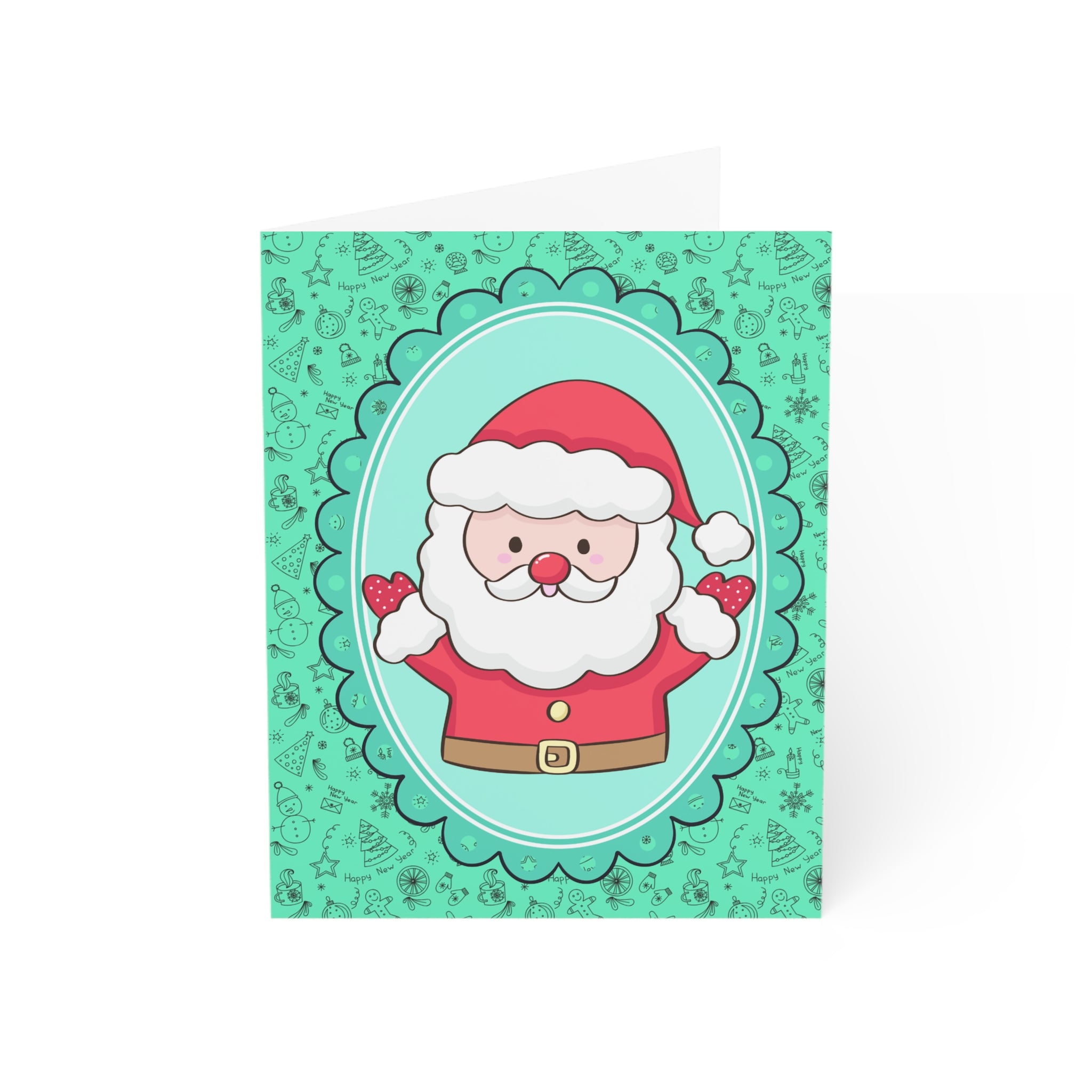 Festive Santa Greeting Cards - Holiday Cards Set (1, 10, 30, 50pcs)