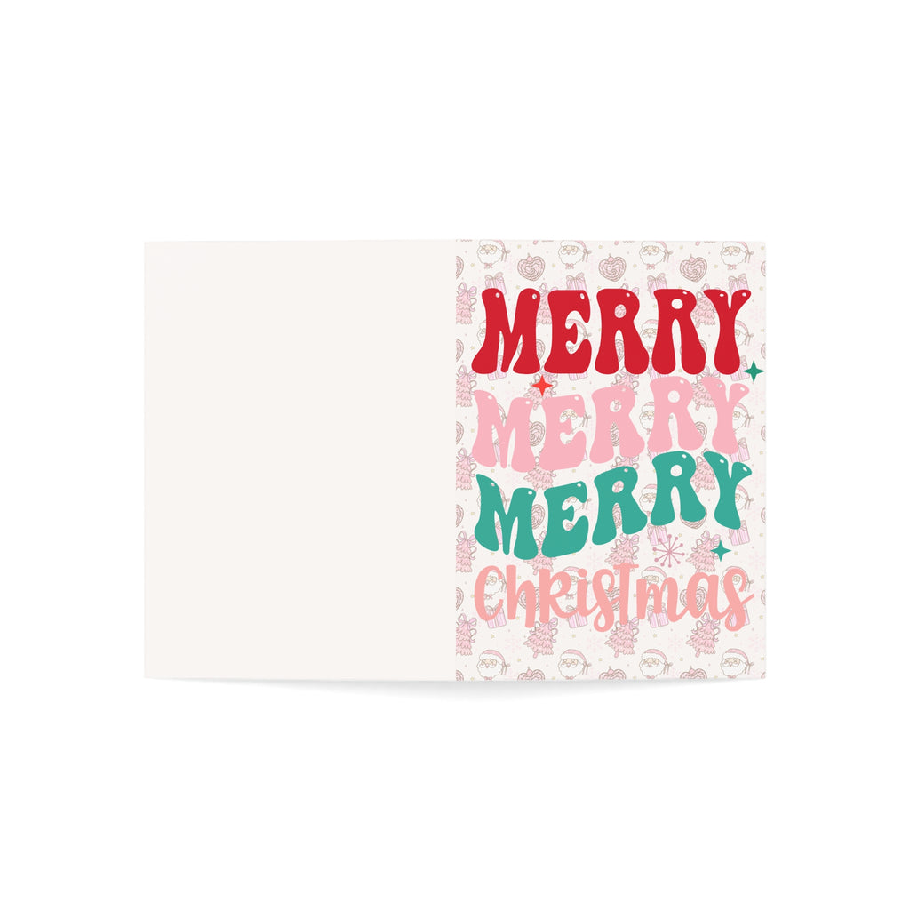 Merry Christmas Card, Pink Christmas, Modern Design Greeting Cards (1, 10, 30, and 50pcs)