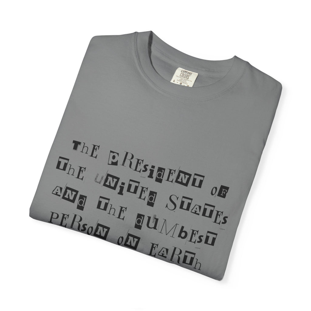 Garment-Dyed Graphic T-Shirt — “The President and the Dumbest Person on Earth Should Be Different”