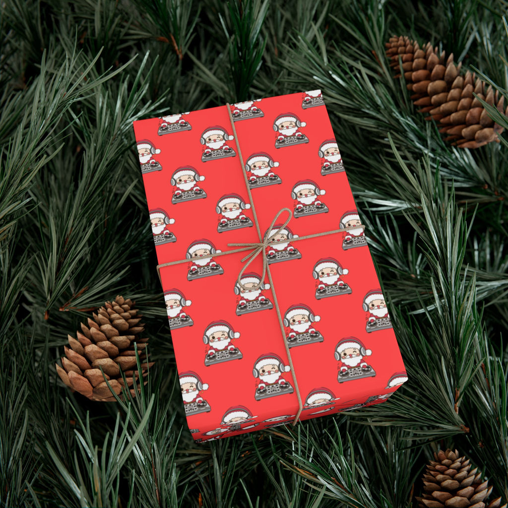Santa Pattern Gift Wrap Paper – Festive Red Christmas Wrapping Sheets