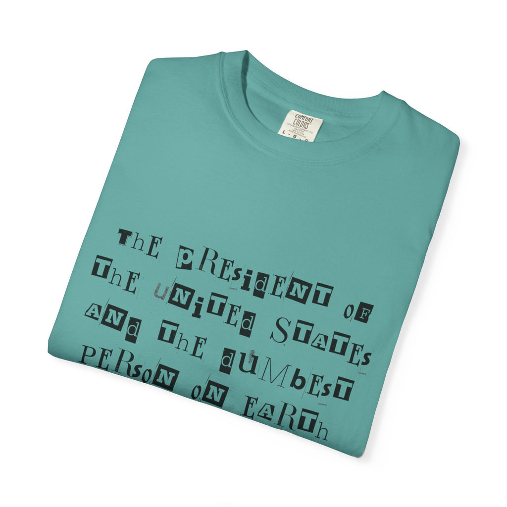 Garment-Dyed Graphic T-Shirt — “The President and the Dumbest Person on Earth Should Be Different”