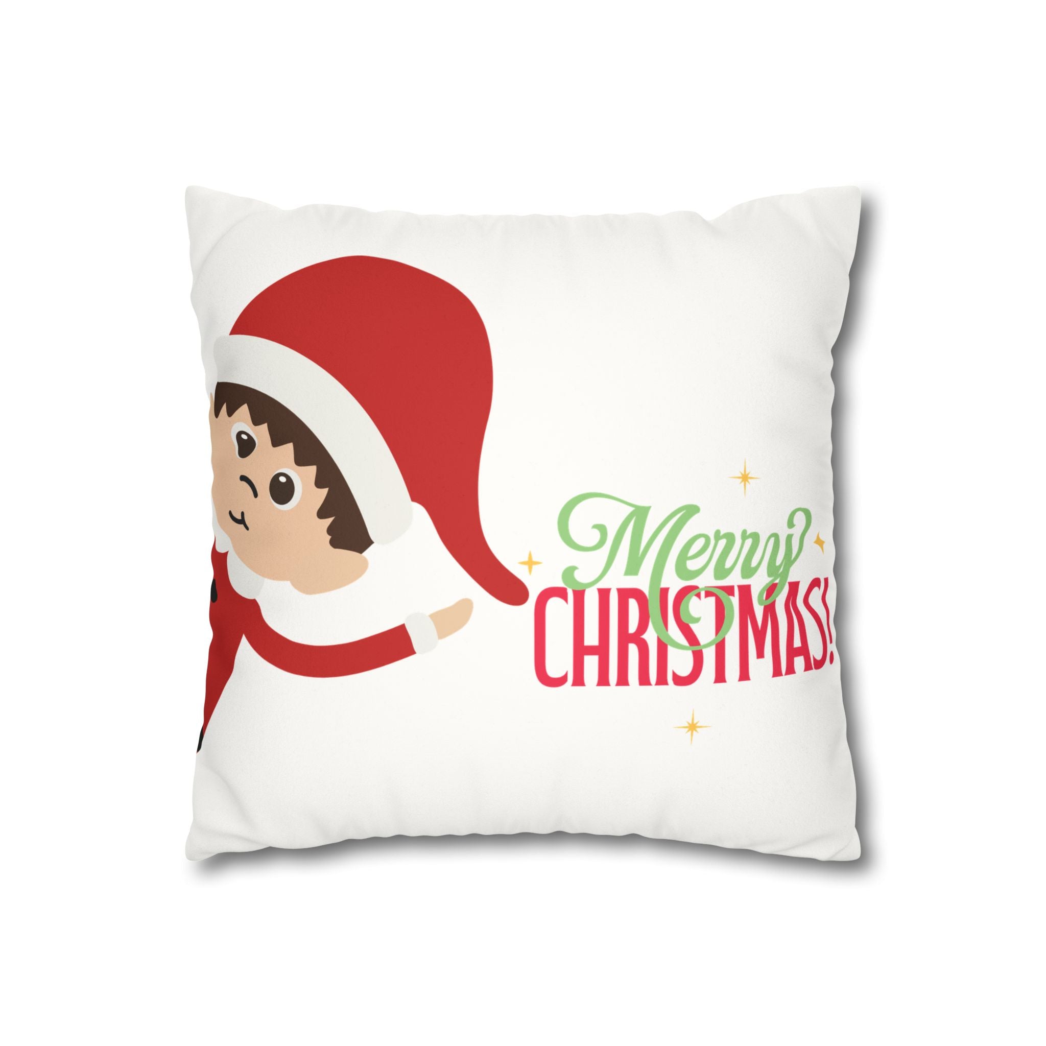 Faux Suede Square Pillowcase — Soft Neutral Decorative Throw Pillow Cover