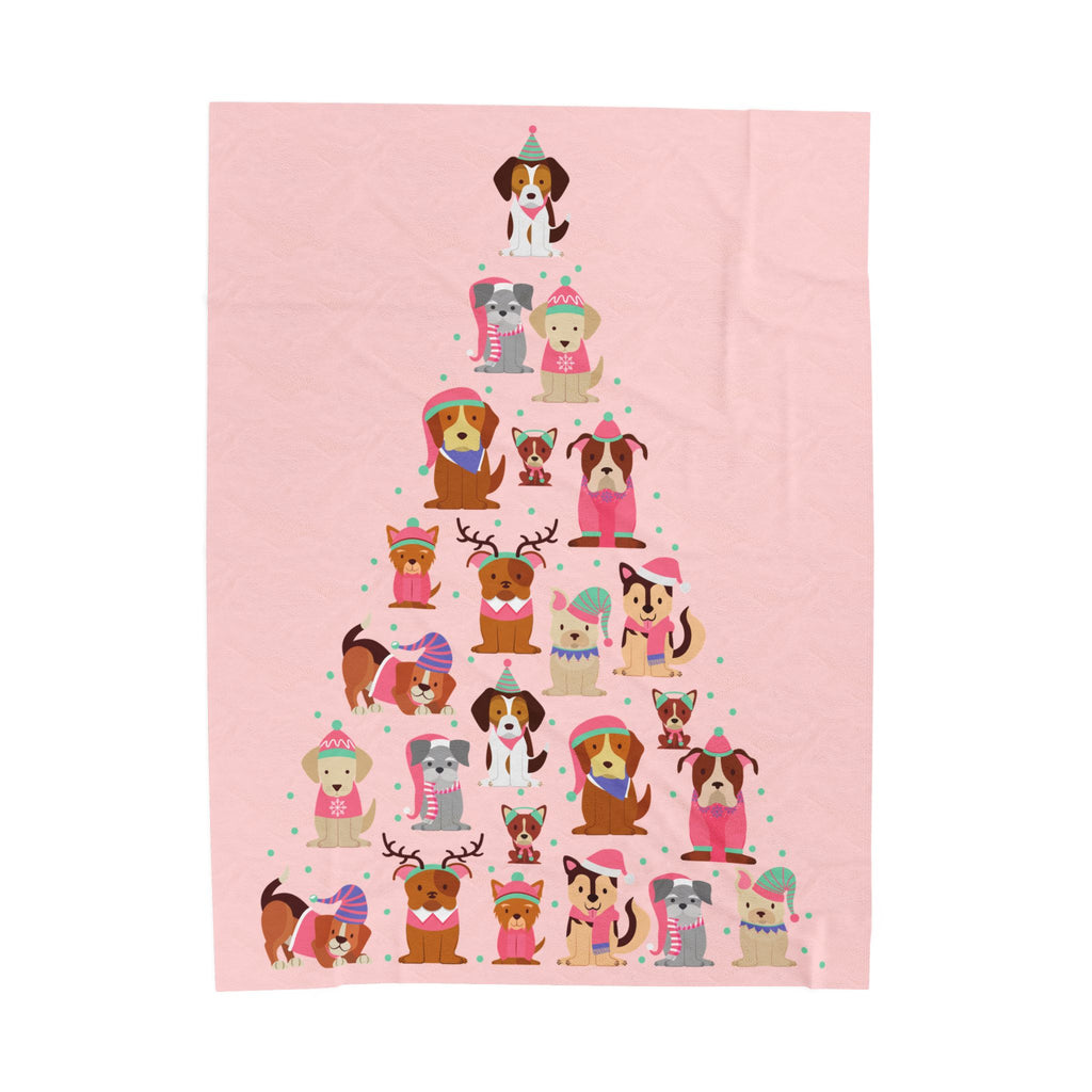 Festive Dog-Themed Velveteen Plush Blanket, Pet Lovers, Dog lovers