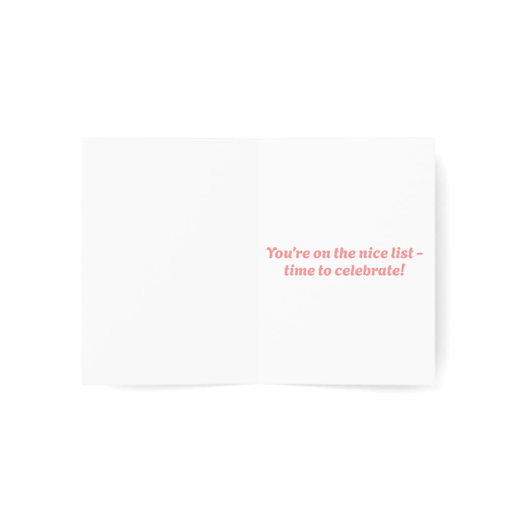 Merry Christmas Card, Pink Christmas, Modern Design Greeting Cards (1, 10, 30, and 50pcs)