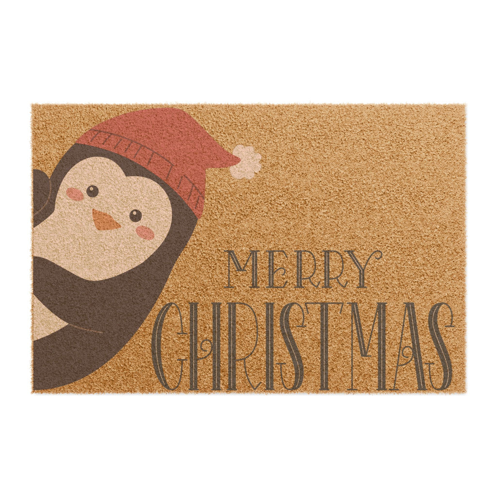 Charming Christmas Doormat, Festive Entryway Decor, Penguin Welcome Mat, Holiday Home Accent, Seasonal Greetings