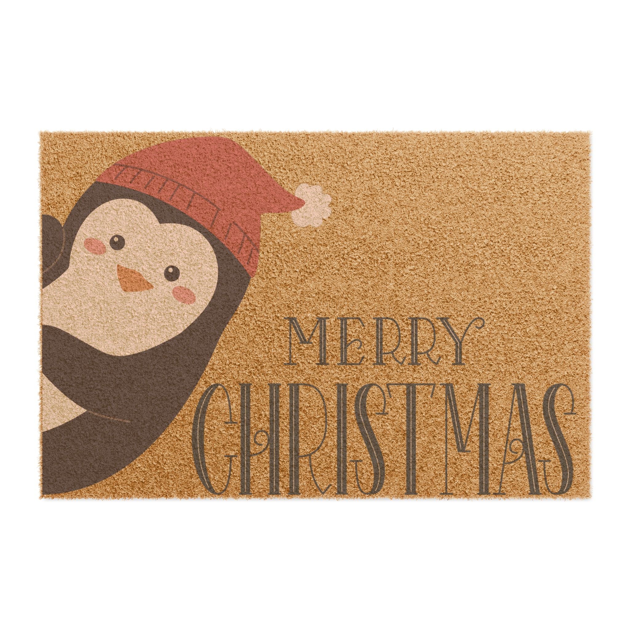 Charming Christmas Doormat, Festive Entryway Decor, Penguin Welcome Mat, Holiday Home Accent, Seasonal Greetings