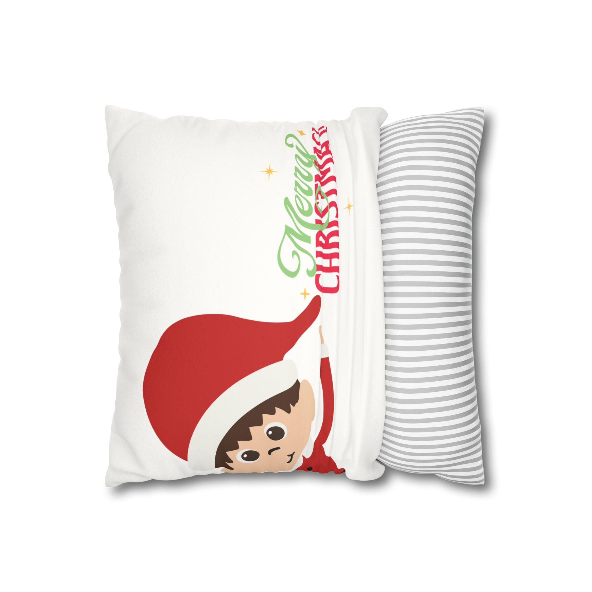 Faux Suede Square Pillowcase — Soft Neutral Decorative Throw Pillow Cover