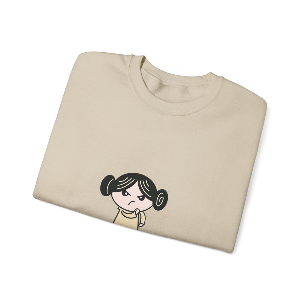 Crewneck Sweatshirt — Cute Cartoon Rebel 'Long Live the Resistance' Graphic