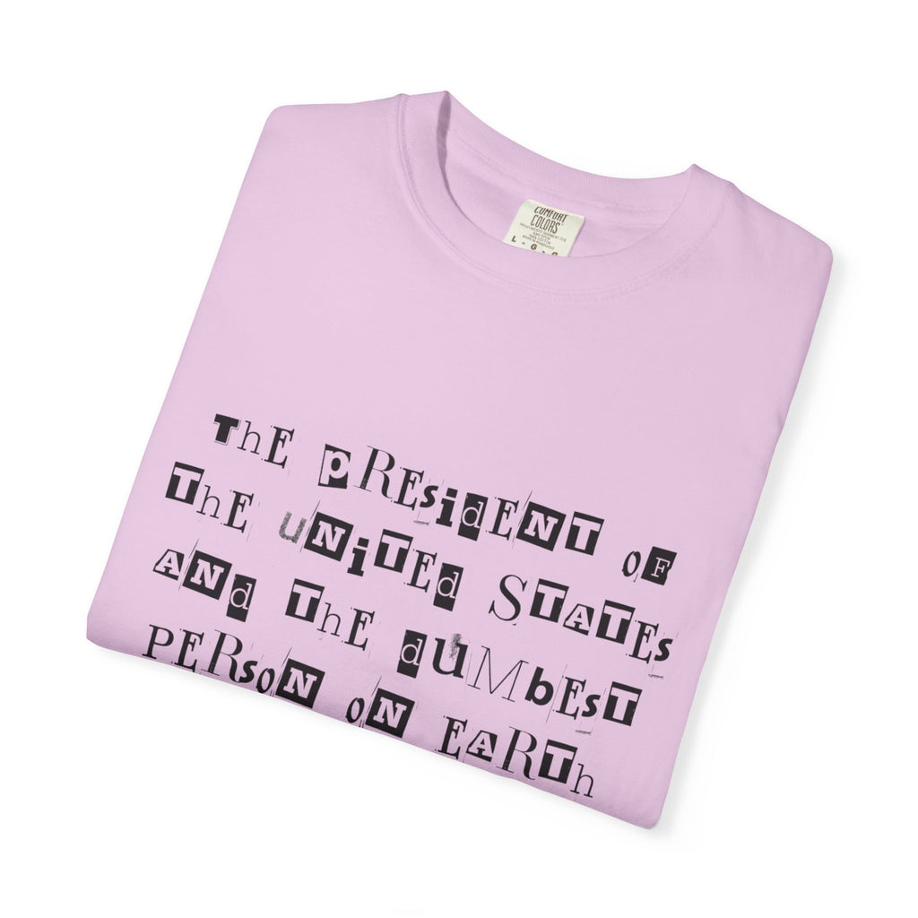 Garment-Dyed Graphic T-Shirt — “The President and the Dumbest Person on Earth Should Be Different”