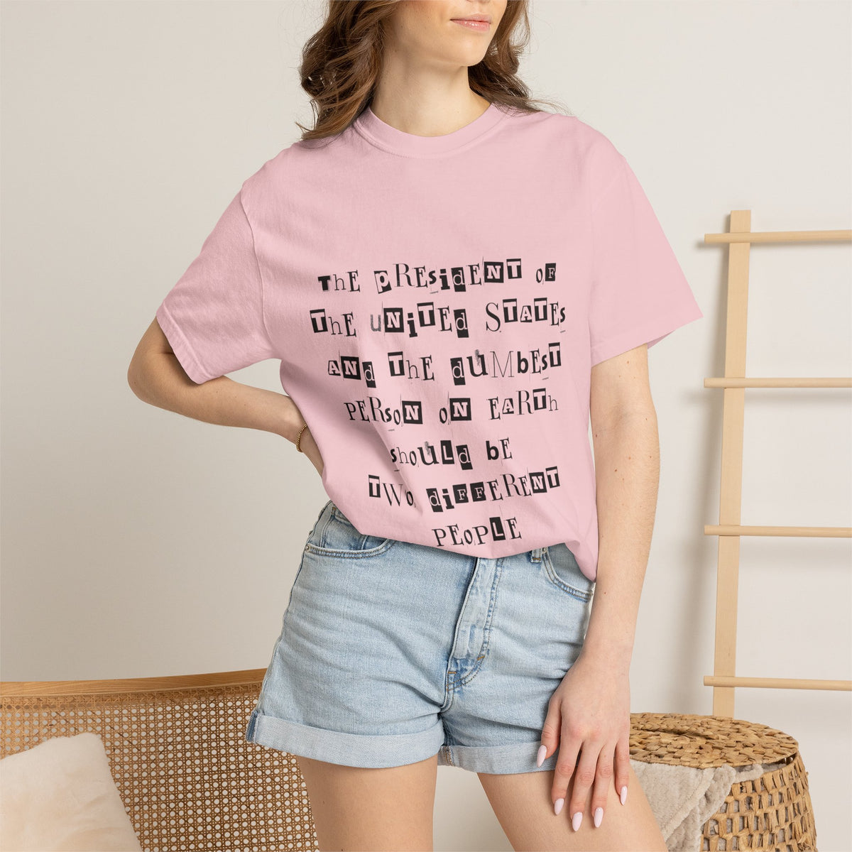 Garment-Dyed Graphic T-Shirt — “The President and the Dumbest Person on Earth Should Be Different”