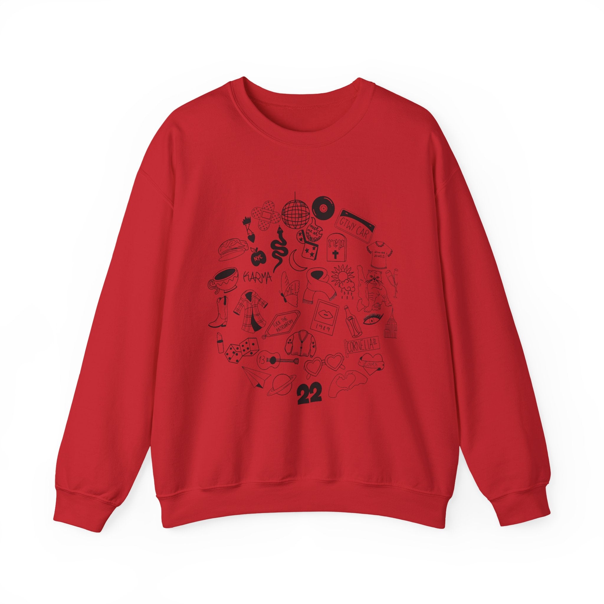 Swiftie Doodle Collage Crewneck Sweatshirt