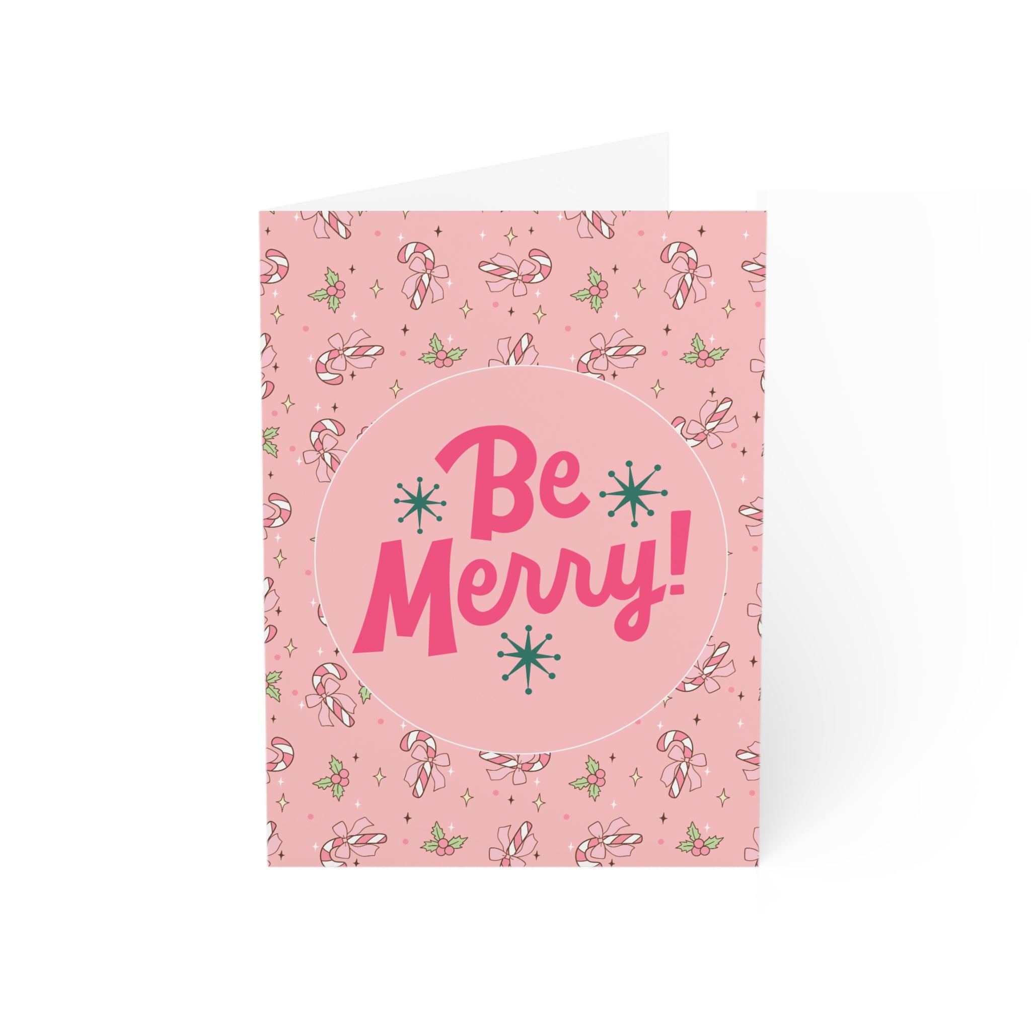 Pink Christmas, Christmas Card, Modern Design Greeting Cards (1, 10, 30, and 50pcs)