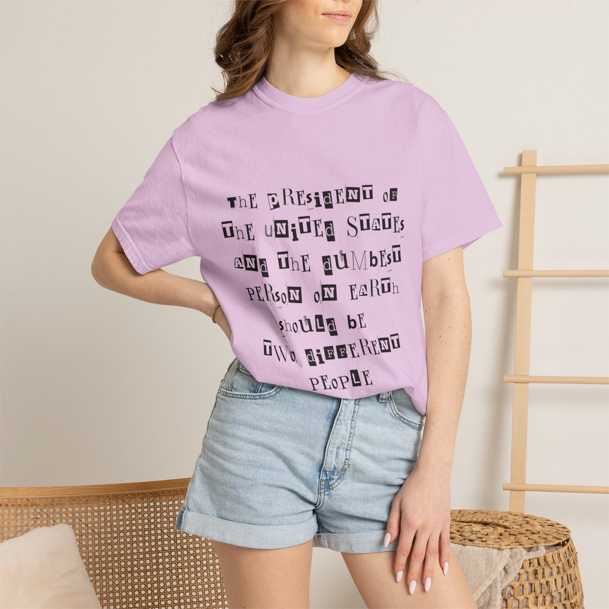 Garment-Dyed Graphic T-Shirt — “The President and the Dumbest Person on Earth Should Be Different”