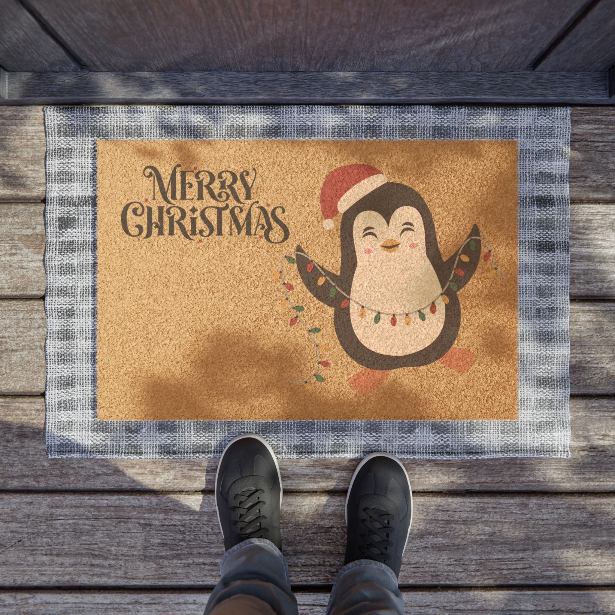 Cute Penguin Doormat, Christmas Doormat, Home Decor, Seasonal Decor, Holiday Decor