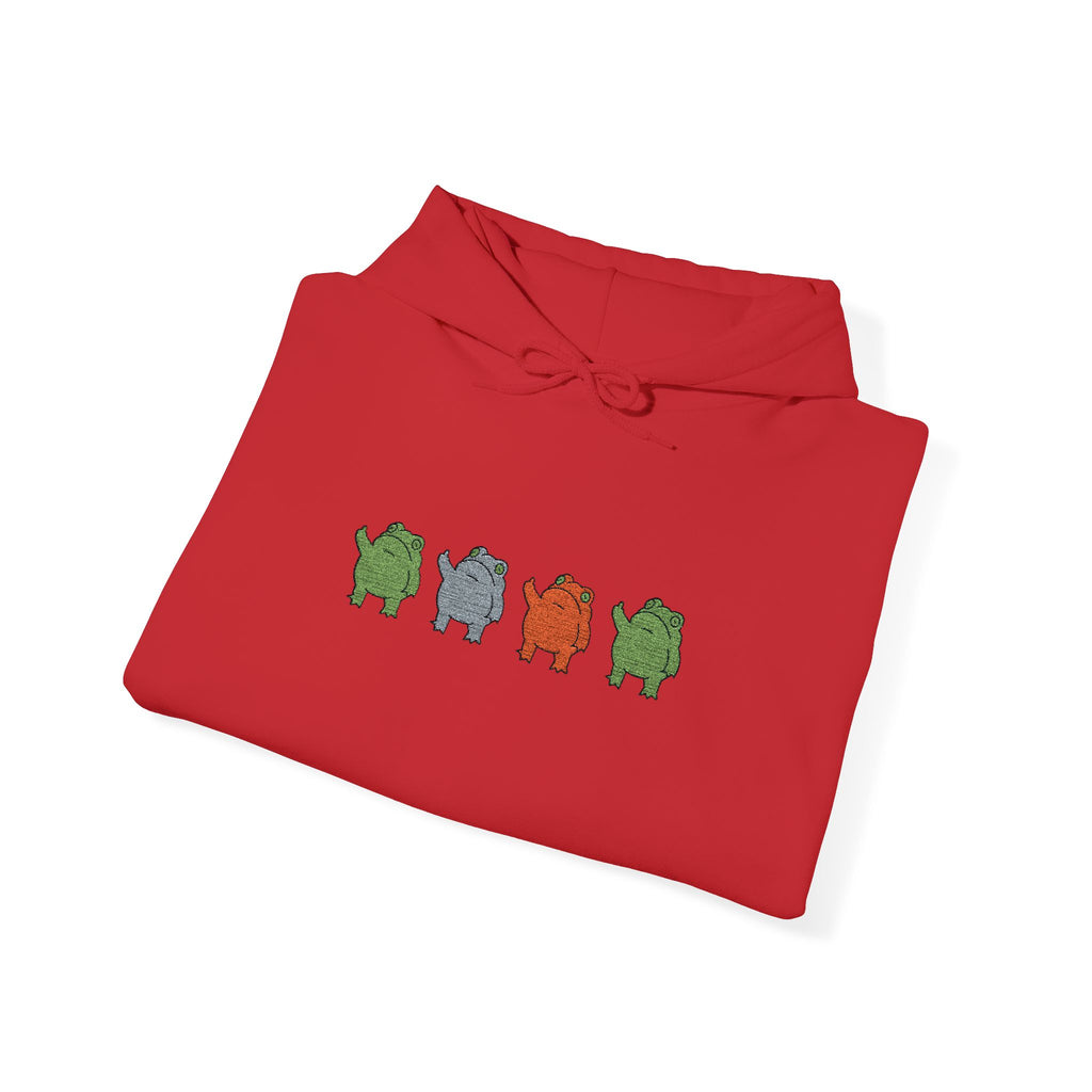 Pixel Monster Hoodie — Cute Retro Video Game Crew of Green, Gray & Orange Monsters