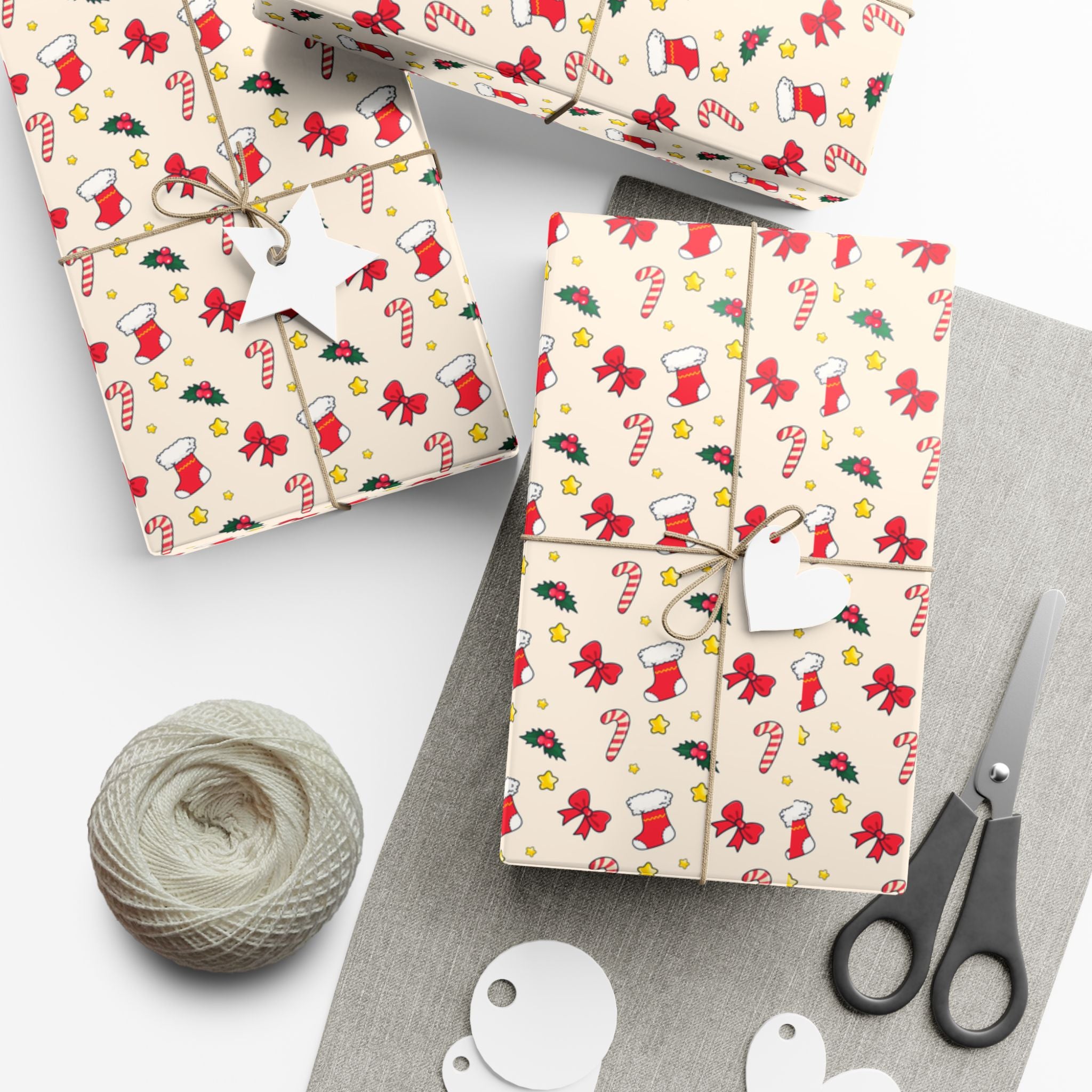 Christmas Gift Wrap Paper Set - Festive Holiday Designs