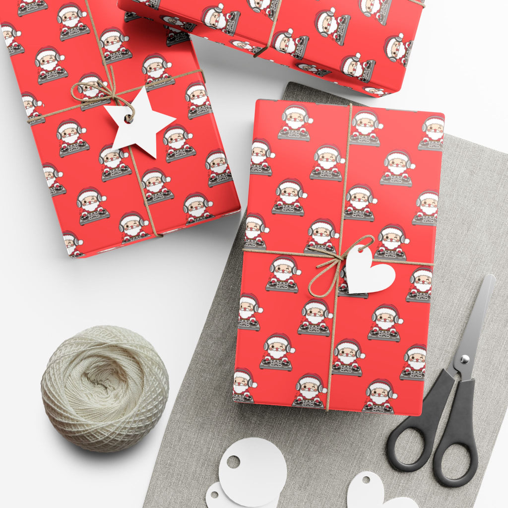 Santa Pattern Gift Wrap Paper – Festive Red Christmas Wrapping Sheets