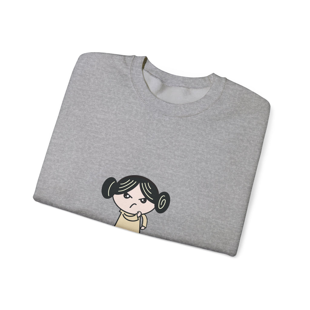 Crewneck Sweatshirt — Cute Cartoon Rebel 'Long Live the Resistance' Graphic